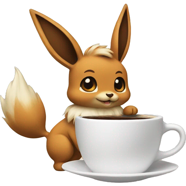 Eevee and coffee emoji