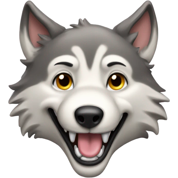 Wolf with tongue out emoji