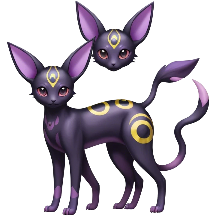 Espeon-Umbreon-hybrid, full body, special markings emoji