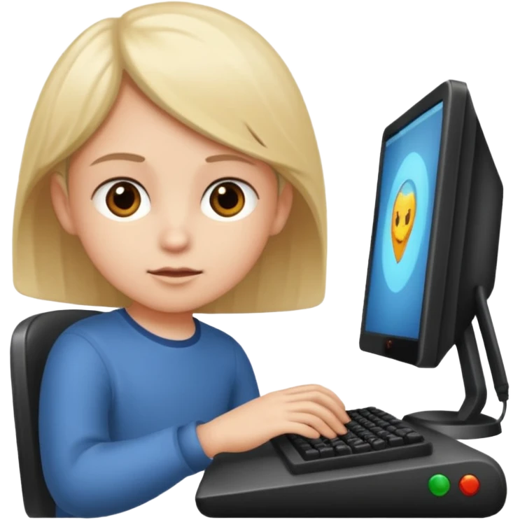 child programs a game emoji