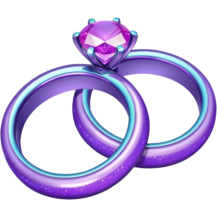 glitter purple and cian marry ring emoji