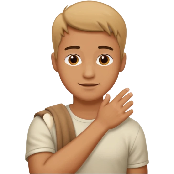 Emoji of a guy dusting off his shoulder with his hand emoji