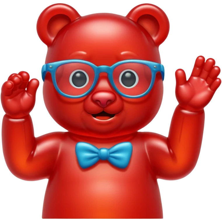 gummy bear with glassess, only head and arm emoji