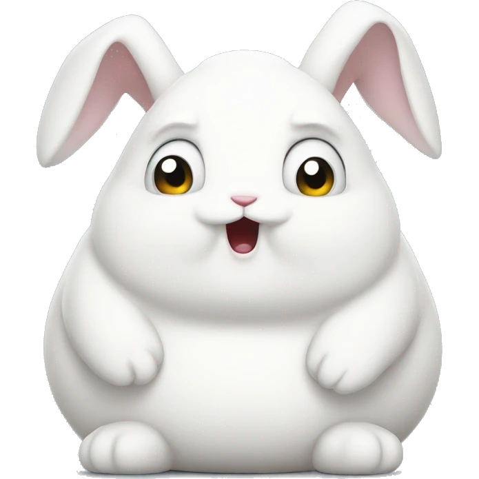 Angry chubby white bunny  emoji