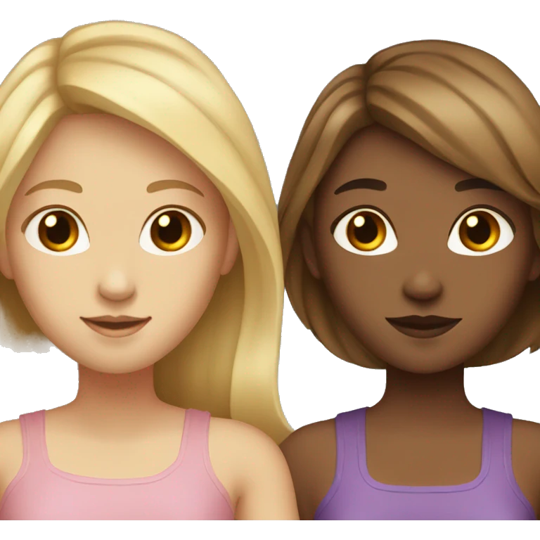 Two Girls together one with Brown Hair and one with blonde hair emoji