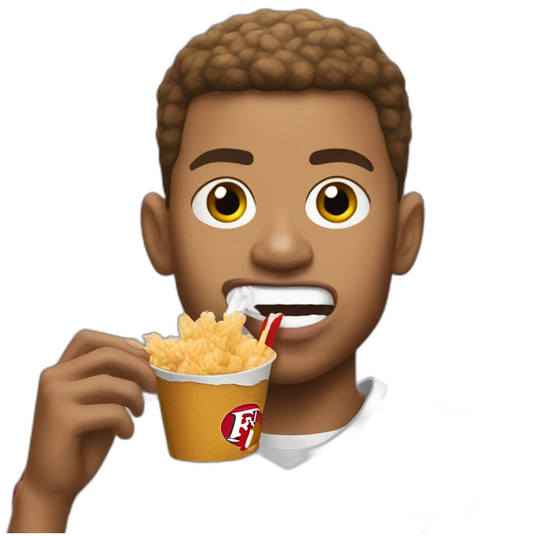 Mbappé eating KFC emoji