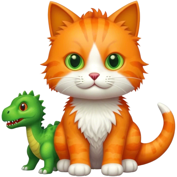 Cat with a ￼ dinosaur emoji