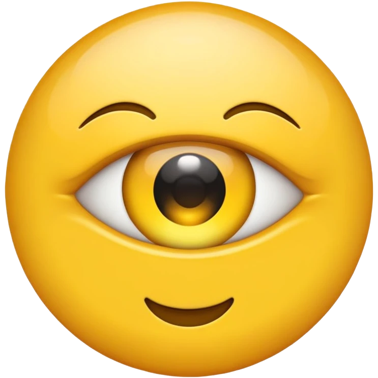 a yellow emoji eye siding emoji
