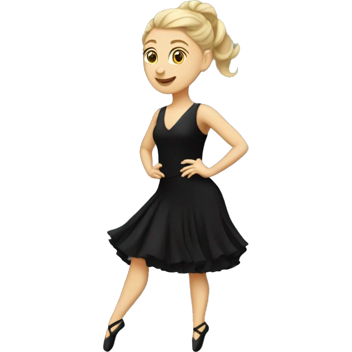 caucasian woman jazz dancer black attire emoji