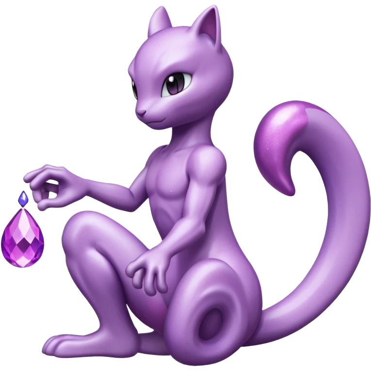Pokemon legendary glitter purple and pink mewtwo emoji
