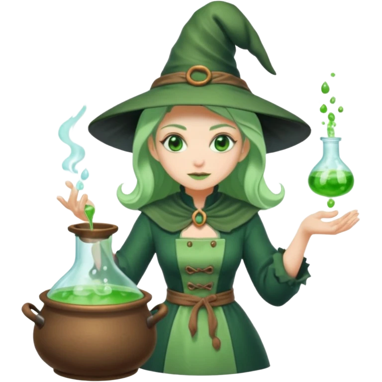 green witch cooking potion emoji