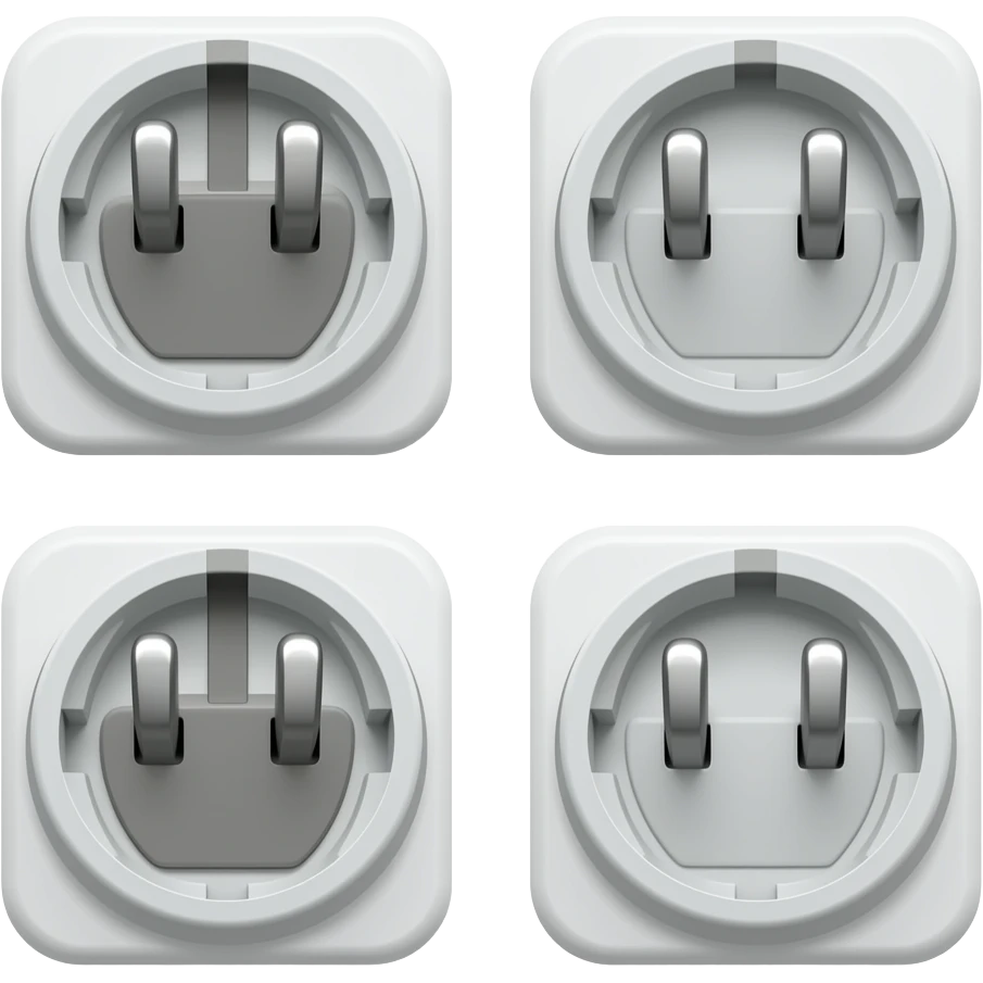 iphone charger with Type I electrical plugs and sockets emoji