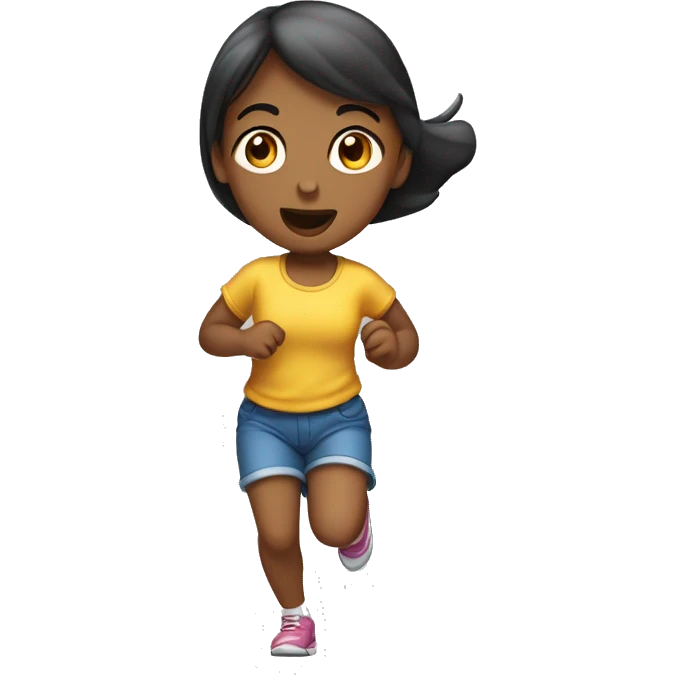 Bambina che corre su uno scimpanzé  emoji