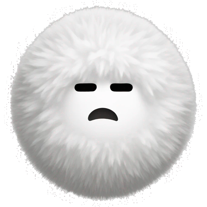 regular white pompom ball with no face emoji