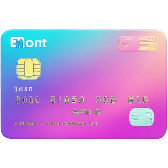 Vaporwave color themed credit card emoji, DO NOT INCLUDE NUMBERS OR TEXT emoji