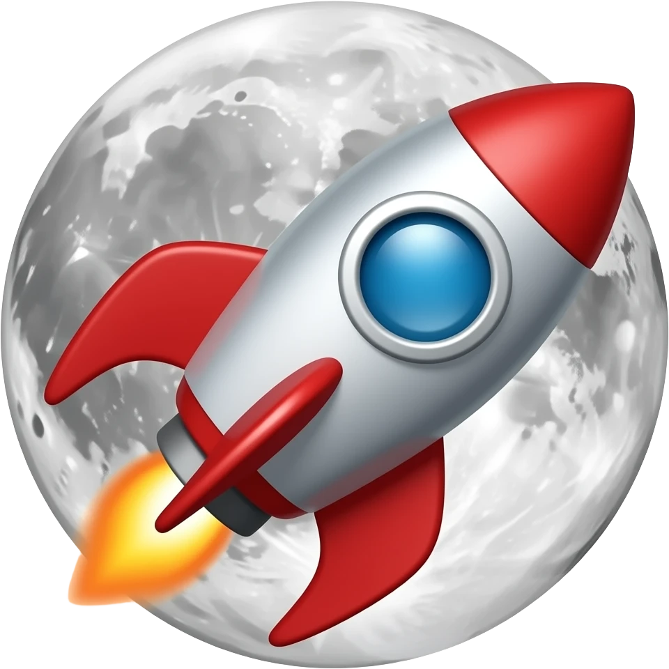 Rocket ship in the moon emoji