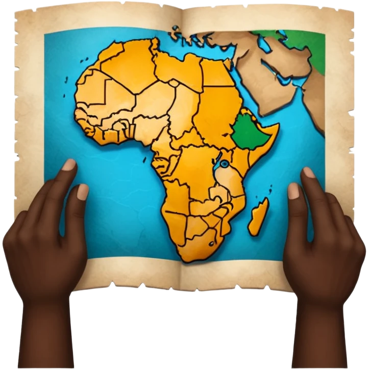 Africa in black hands emoji