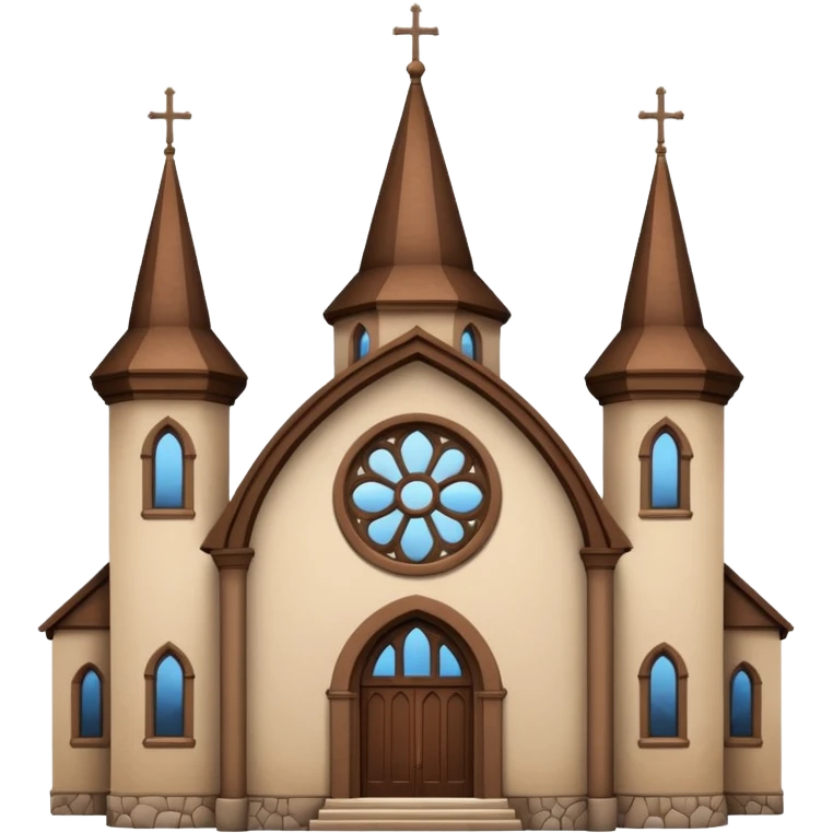 brown chruch with round turret top emoji