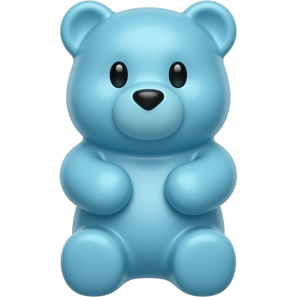 pastel light blue realistic gummmy bear emoji