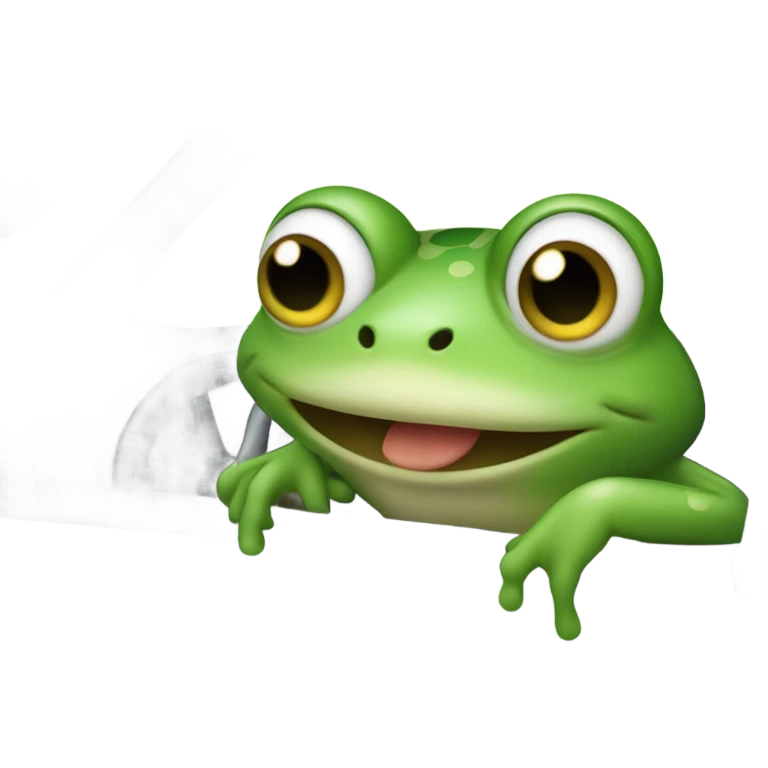 Frog driving cute emoji
