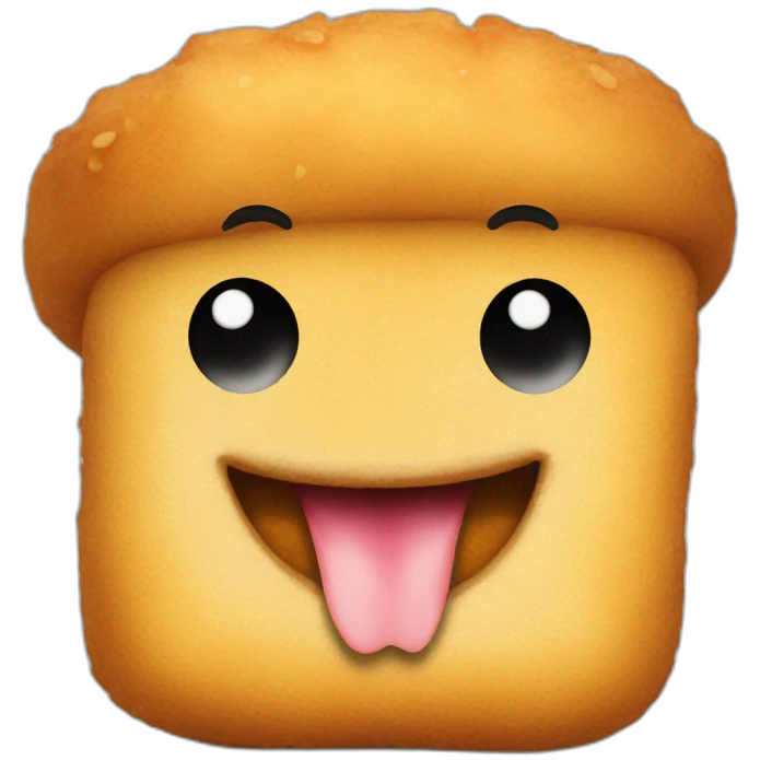 Chicken nugget with “)” smiley face emoji