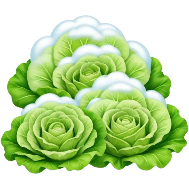Clouds made from Lettuce emoji