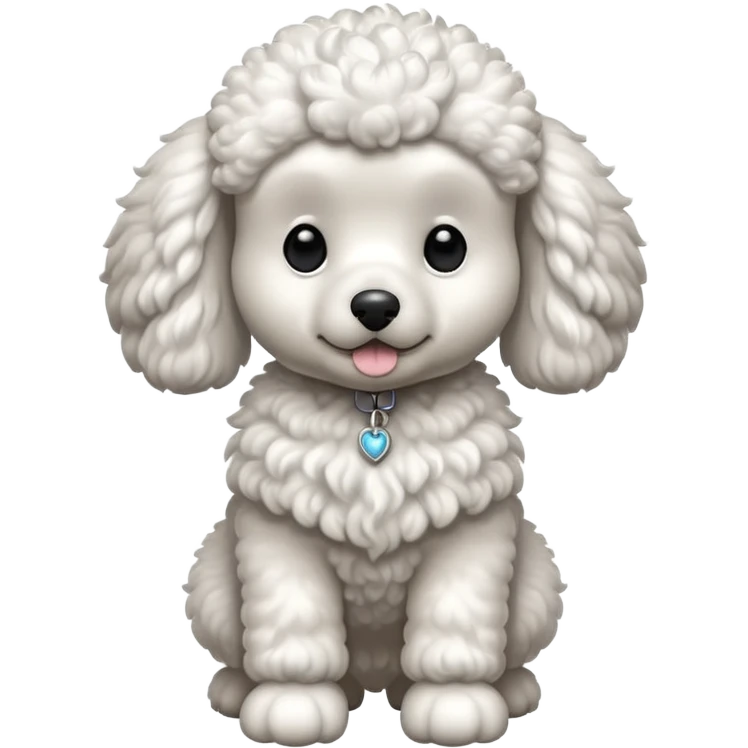 Perro french poodle mini blanco con alas emoji
