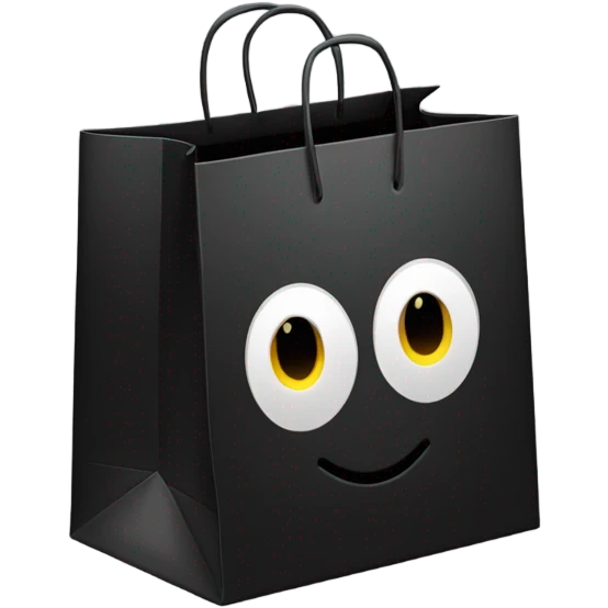 Black gift bag emoji