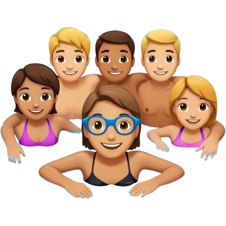 groupe of friend swiming emoji