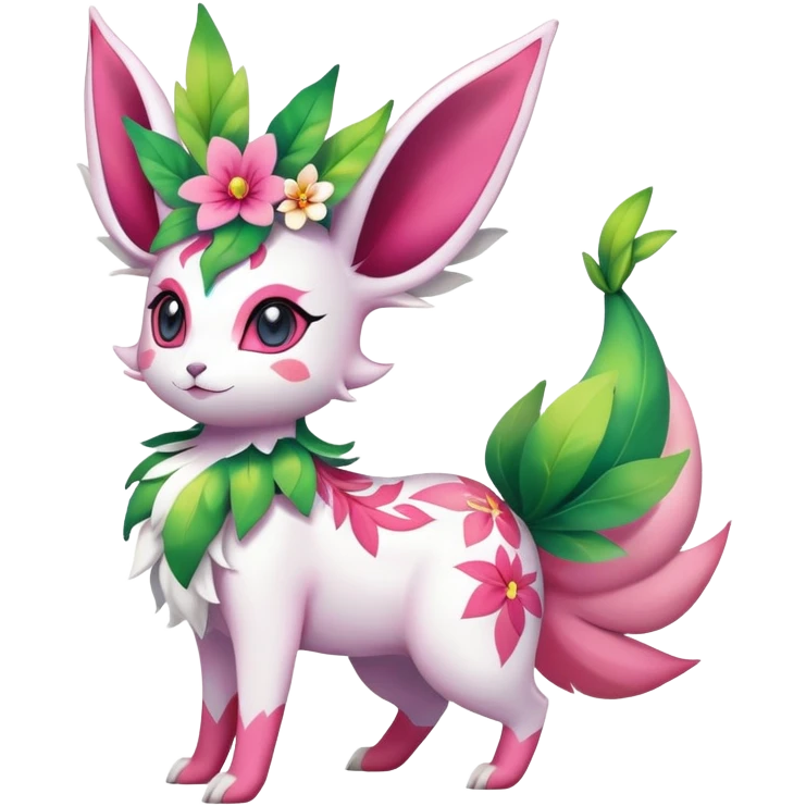 Shiny Exotic Sylveon-Leafeon-Shaymin-Hybrid-Creature emoji