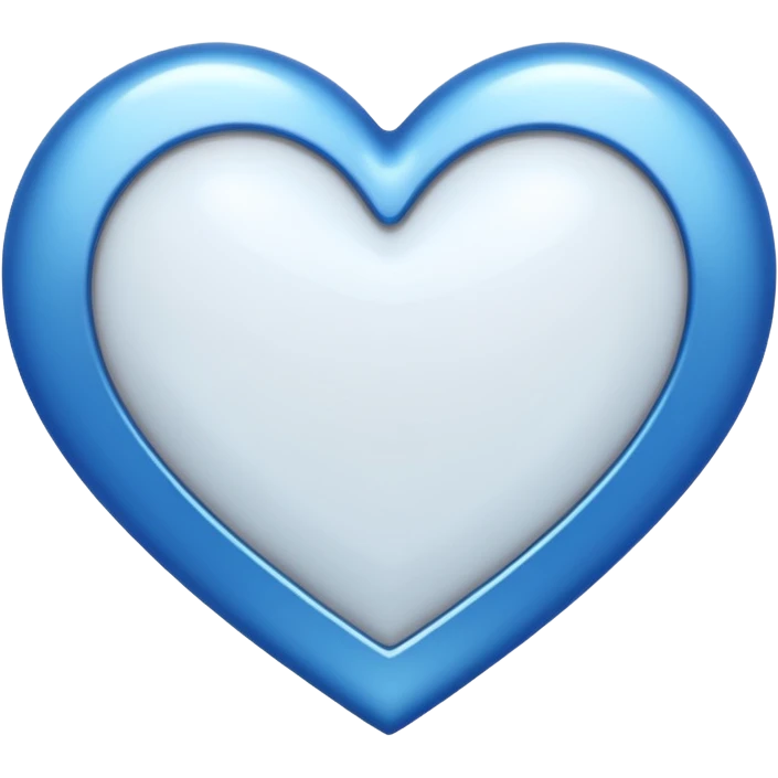 white heart with a metallic blue outline emoji