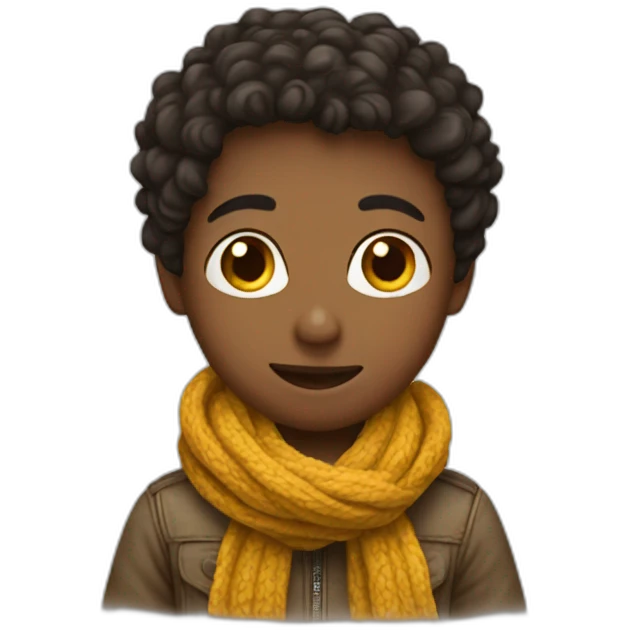 A small boy with a scarf emoji