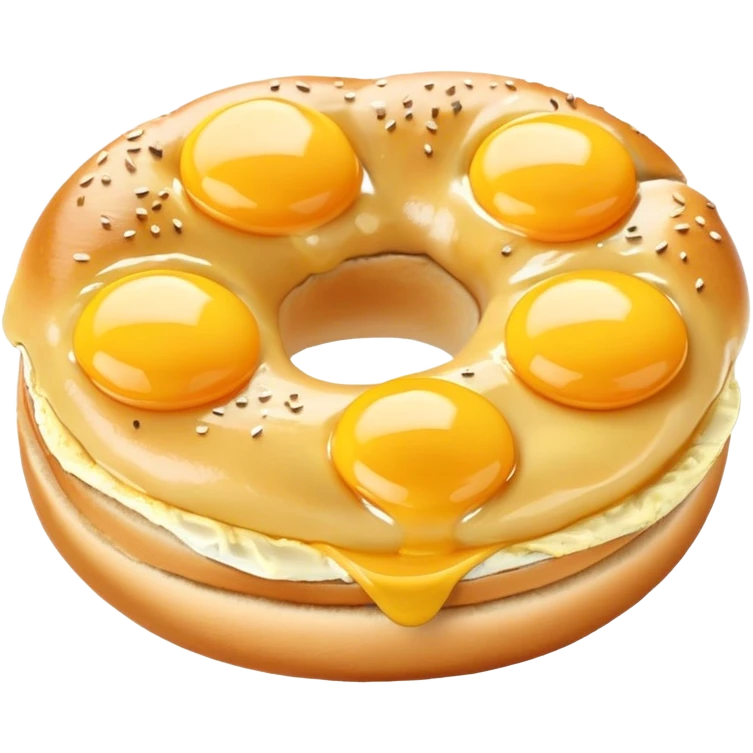 Scrambled egg on a bagel emoji