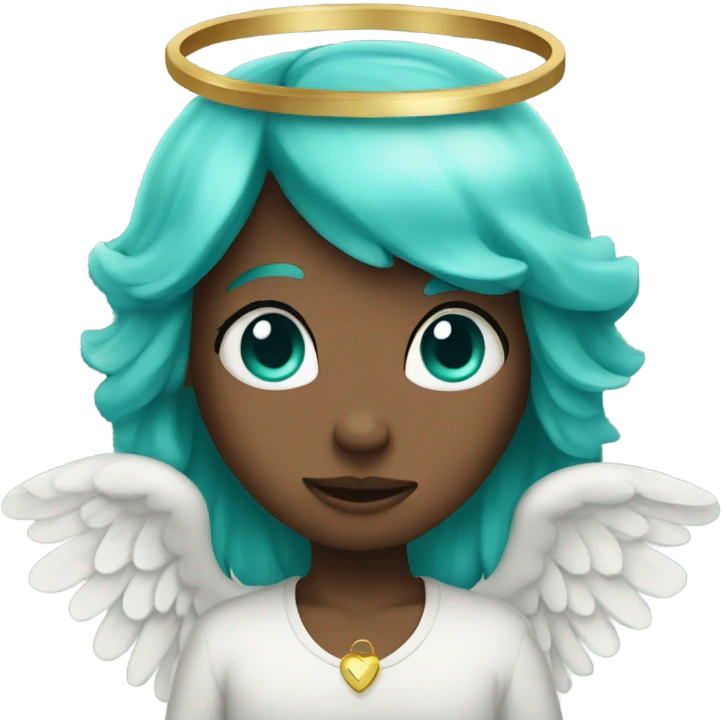 An angel with a turquoise heart emoji