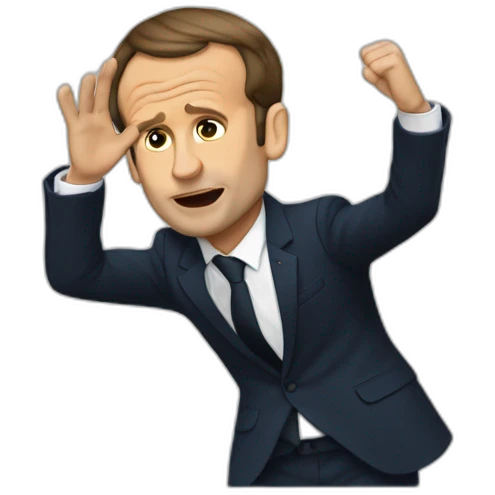 macron qui fais un dab emoji