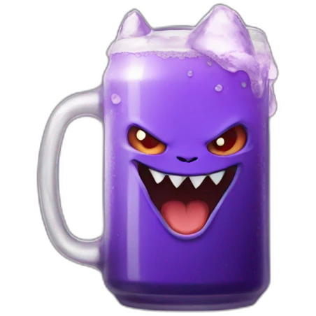 Gengar drink a beer emoji