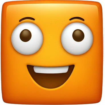 orange square with happy face emoji