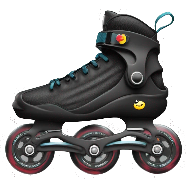 a black rollerblade inline skate, the model called "TWISTER XT" with a more edgy design emoji