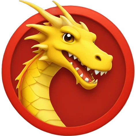 Yellow dragon in red circle emoji