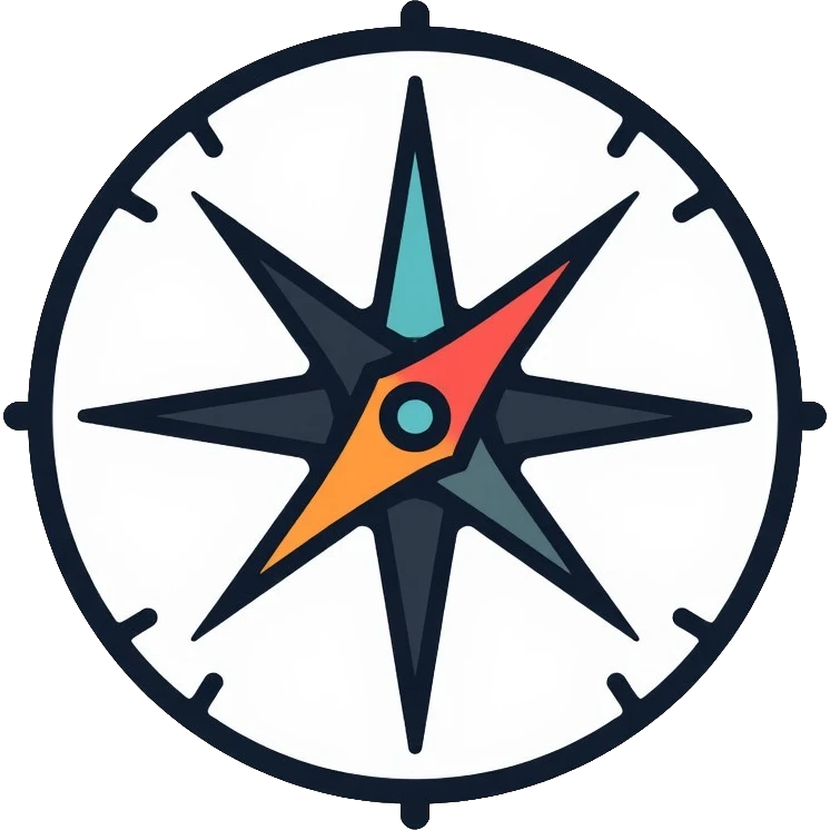 compass navigation tool with directional needle emoji