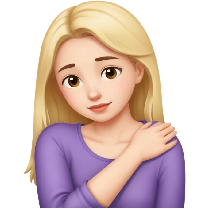 girl hugging neck emoji