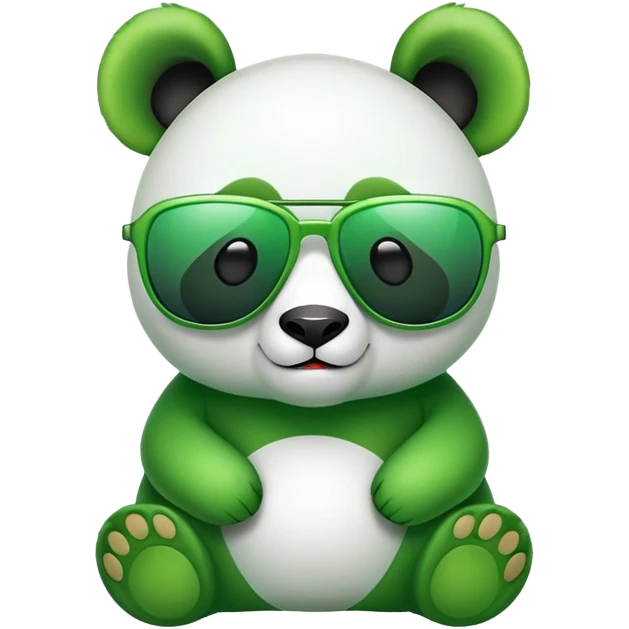green panda with sunglasses  emoji