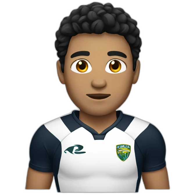 white rugby player black hair emoji