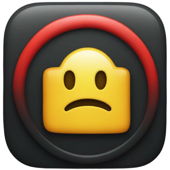 Wavy Black and red rectangle with yellow circle in the middle  emoji