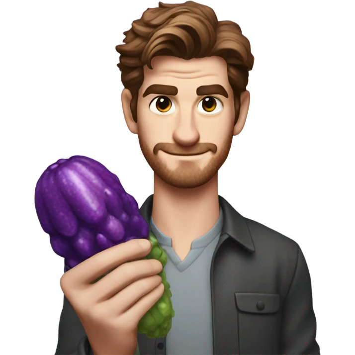 andrew garfield with purple pickle emoji