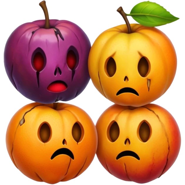 simple rotten fruits, no faces, no people  emoji