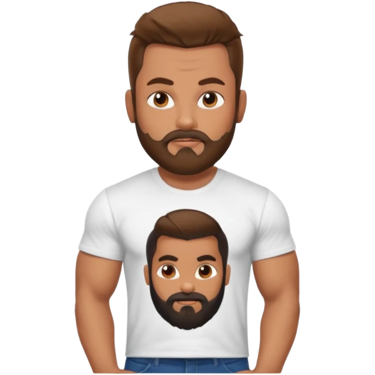 a pretty bratz that looks like Salman Khan, bearded, wearing a tshirt, muscular emoji