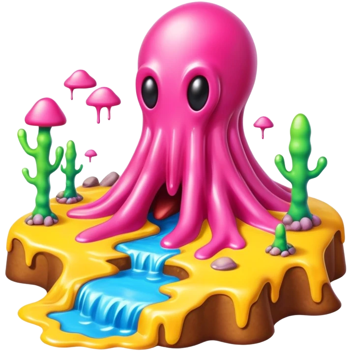 surreal melting SPAM alien landscape emoji