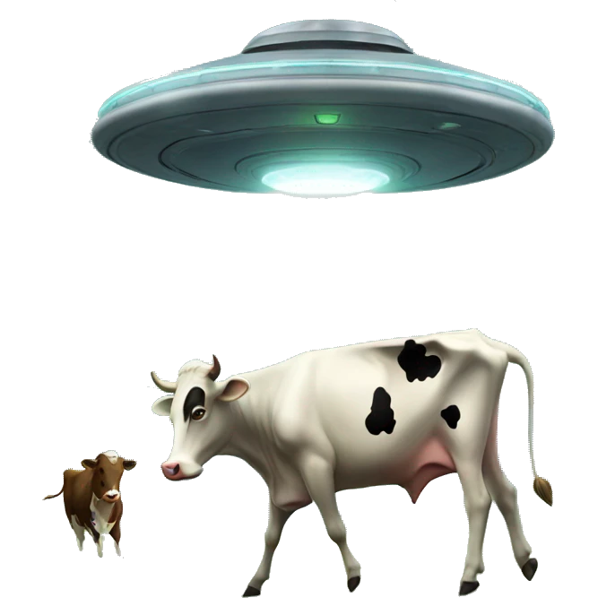 UFO abducting a cow emoji