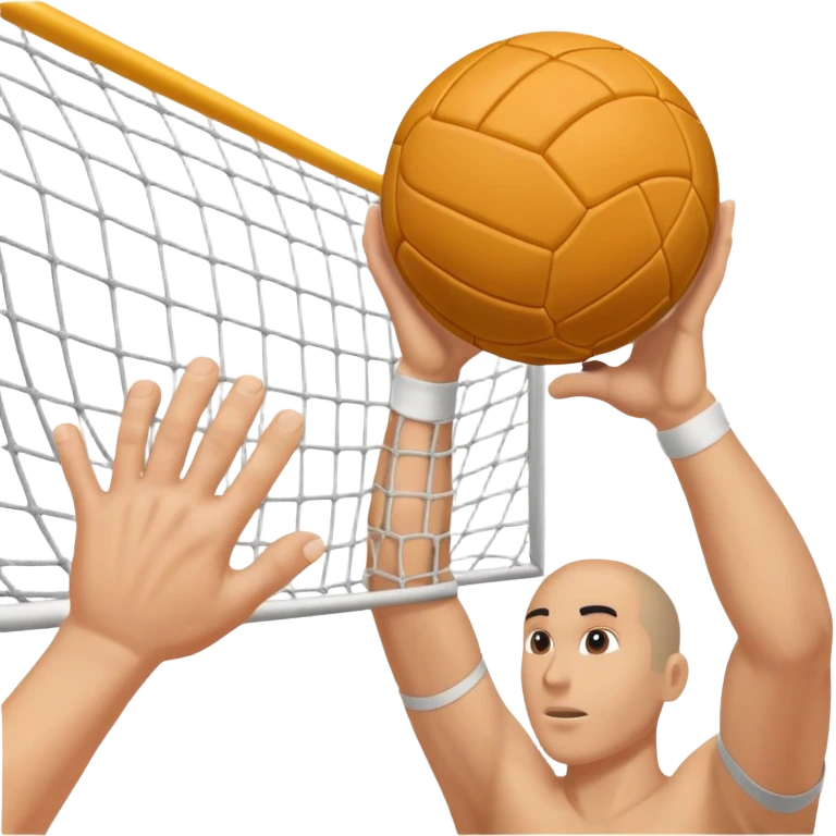 A close-up of a hand gripping a handball, with the goalposts visible in the background. The focus is on the texture of the ball and the strength of the grip, with the goal net slightly blurred to emphasize the anticipation of the throw. emoji